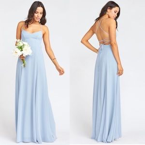 Godshaw Goddess Gown - Steel Blue Chiffon
